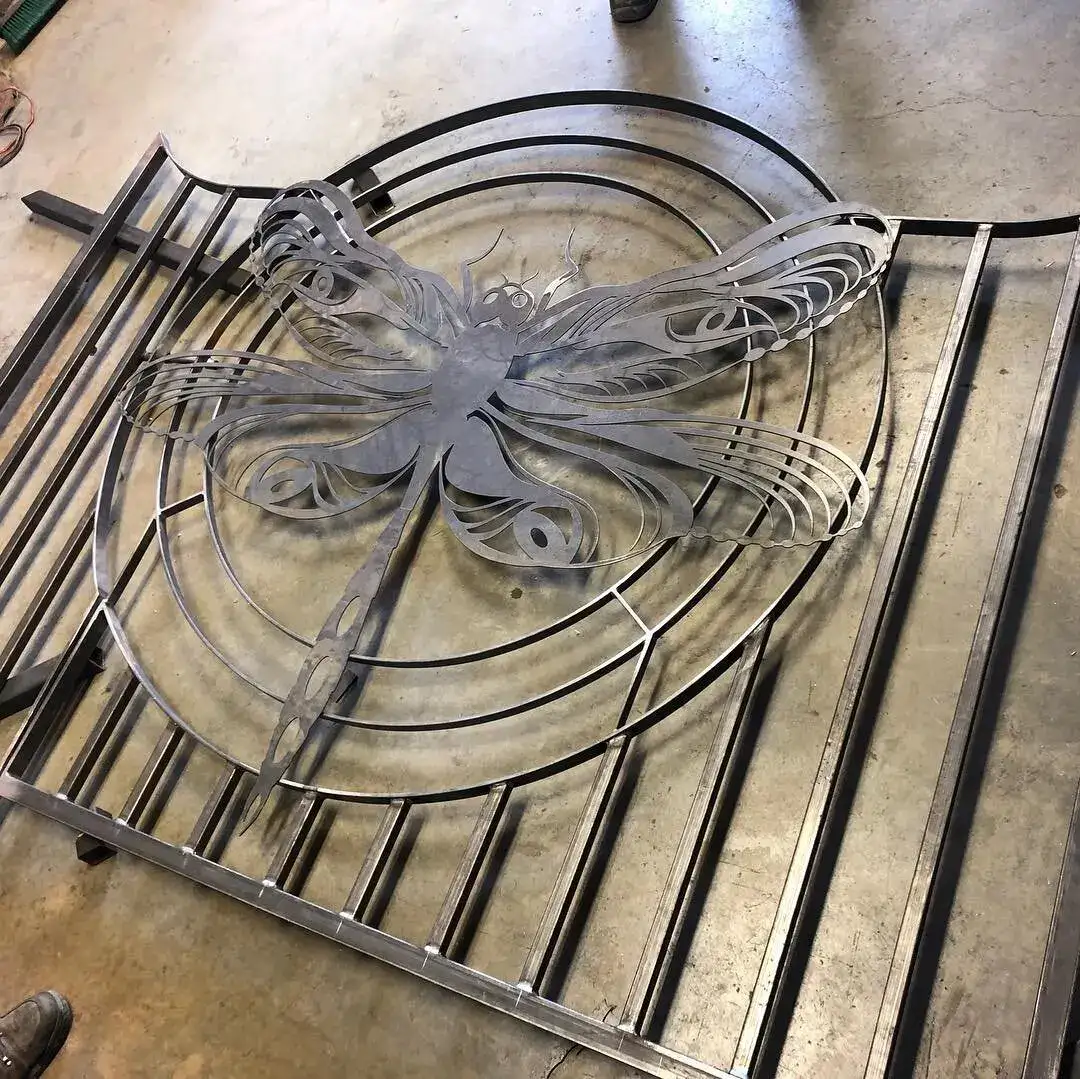 Dragonfly panel being finished in the shop