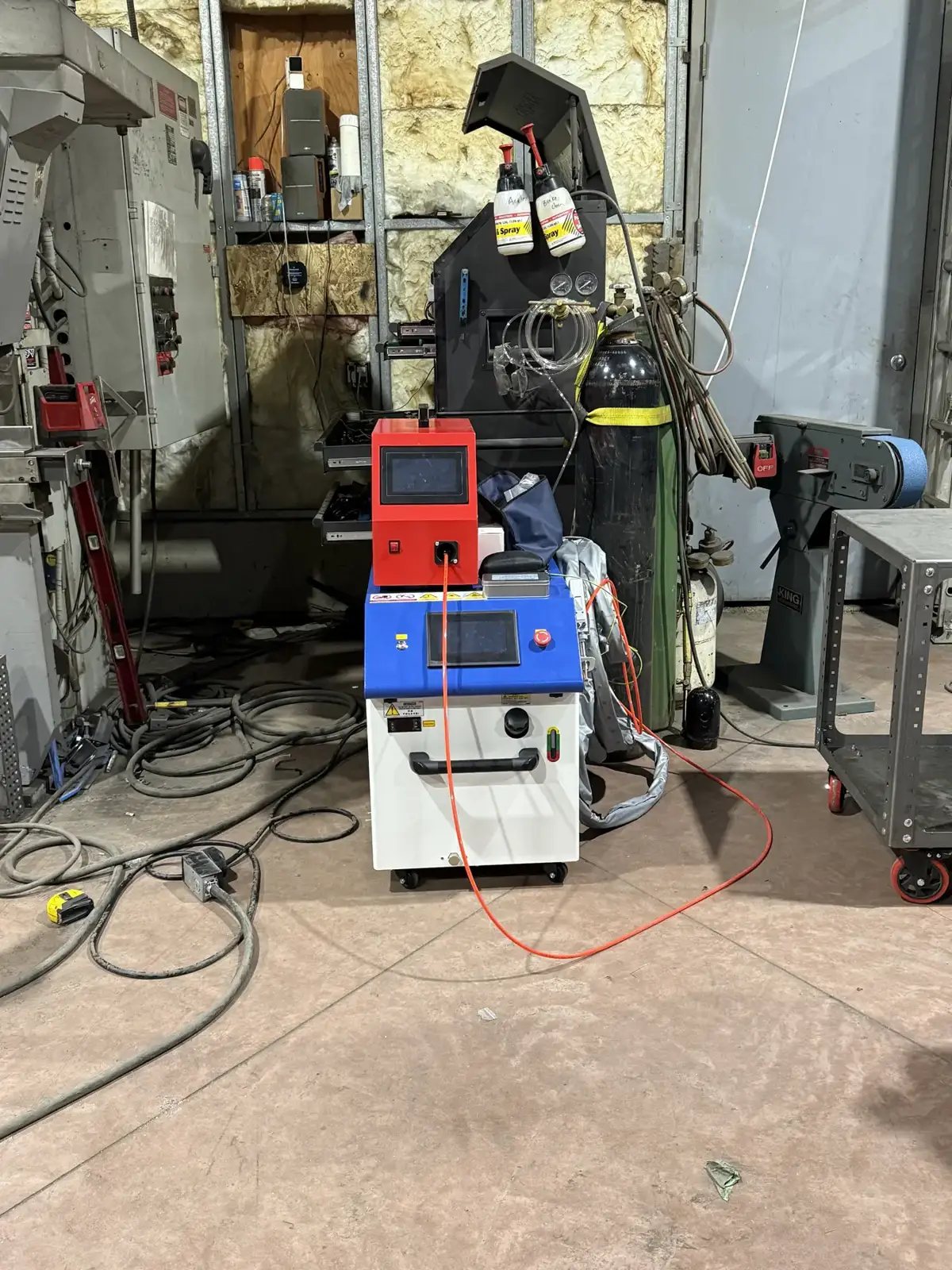 Fiber laser welder in the shop
