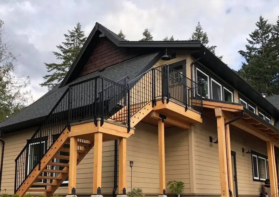 Timber-frame exterior stair